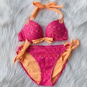 Victoria's Secret Pink & Orange Bathing Suit